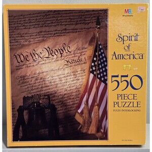 Vintage Milton Bradley Jigsaw Puzzle NewbWe The People Spirit Of America 550 Pc